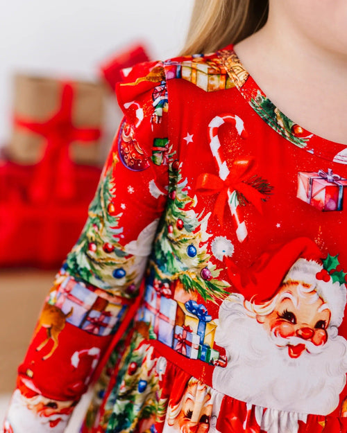 Baby Kids Bamboo Pajamas — In The Nick Of Time Long Sleeve Party Dress & Shorts Set — Image 11