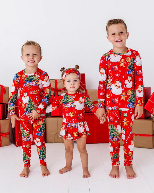 Baby Kids Bamboo Pajamas — In The Nick Of Time Long Sleeve Ruffle Dress — Image 13