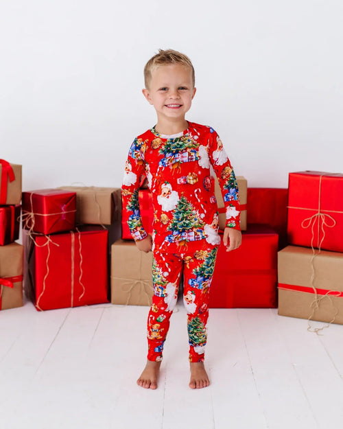 Baby Kids Bamboo Pajamas — In The Nick Of Time Long Sleeve Pajama Set — Image 17
