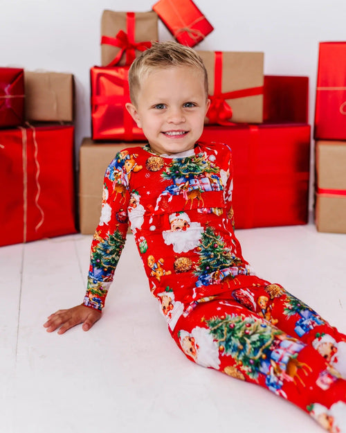 Baby Kids Bamboo Pajamas — In The Nick Of Time Long Sleeve Pajama Set — Image 14