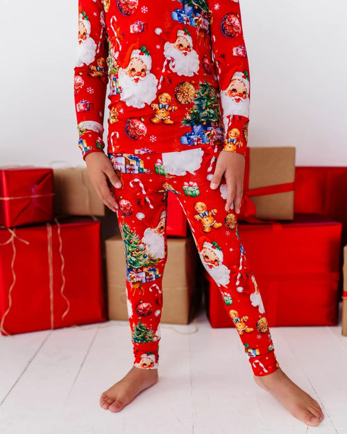 Baby Kids Bamboo Pajamas — In The Nick Of Time Long Sleeve Pajama Set — Image 18