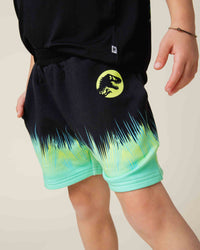 Baby Kids Bamboo Pajamas — Jurassic World™ Logo Pull-On Shorts — Image 1