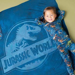 Baby Kids Bamboo Pajamas — Jurassic World™ Bum Bum Blanket — Image 1