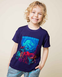 Baby Kids Bamboo Pajamas — Jurassic World™ Dinosaur T-Shirt — Image 1