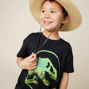 Baby Kids Bamboo Pajamas — Jurassic World™ Logo T-Shirt — Image 1