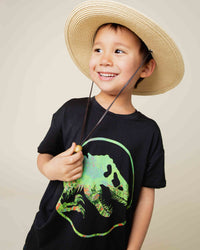 Baby Kids Bamboo Pajamas — Jurassic World™ Logo T-Shirt — Image 1