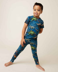 Baby Kids Bamboo Pajamas — Jurassic World™ Short Sleeve Pajama Set — Image 1