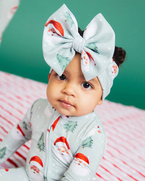 Baby Kids Bamboo Pajamas — Just BeClause Biggie Bow — Image 1