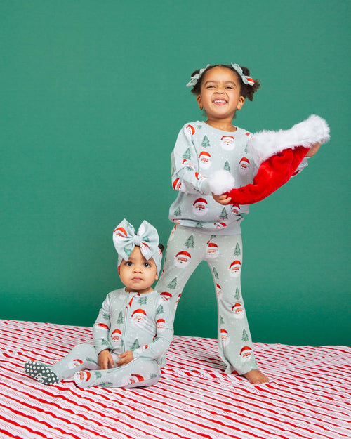 Baby Kids Bamboo Pajamas — Just BeClause Crew Neck Sweatshirt & Bell Bottoms Set — Image 8