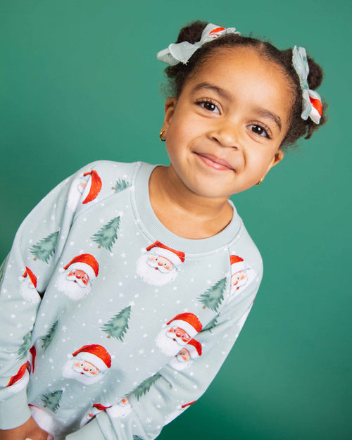 Baby Kids Bamboo Pajamas — Just BeClause Crew Neck Sweatshirt & Bell Bottoms Set — Image 5