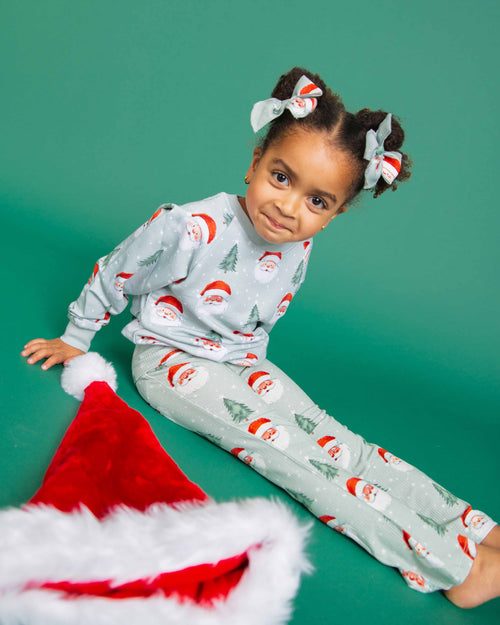 Baby Kids Bamboo Pajamas — Just BeClause Crew Neck Sweatshirt & Bell Bottoms Set — Image 9