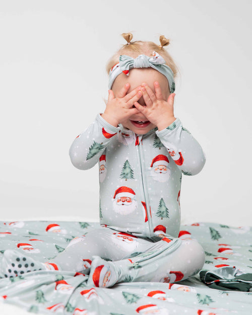 Baby Kids Bamboo Pajamas — Just BeClause Headwrap — Image 3