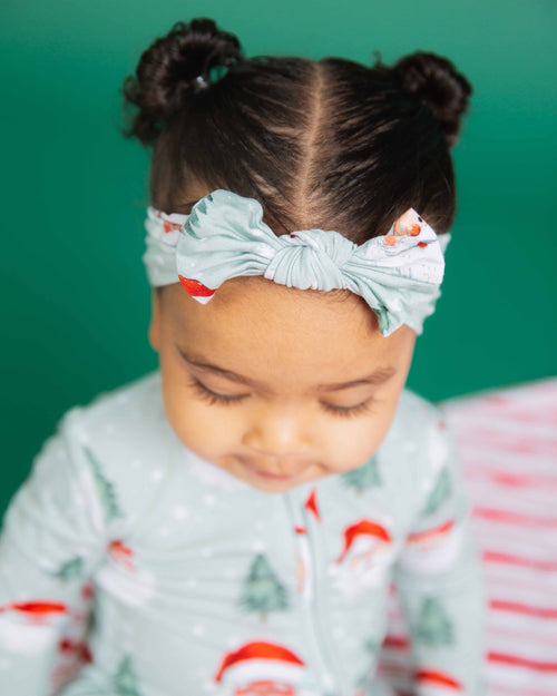 Baby Kids Bamboo Pajamas — Just BeClause Headwrap — Image 1