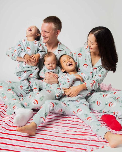 Baby Kids Bamboo Pajamas — Just BeClause Women's Long Sleeve Collar Shirt & Pants Pajama Set — Image 3