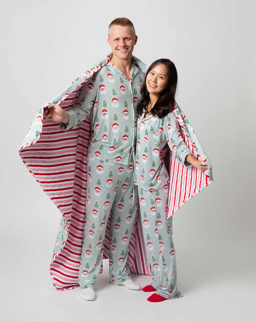 Baby Kids Bamboo Pajamas — Just BeClause Women's Long Sleeve Collar Shirt & Pants Pajama Set — Image 5
