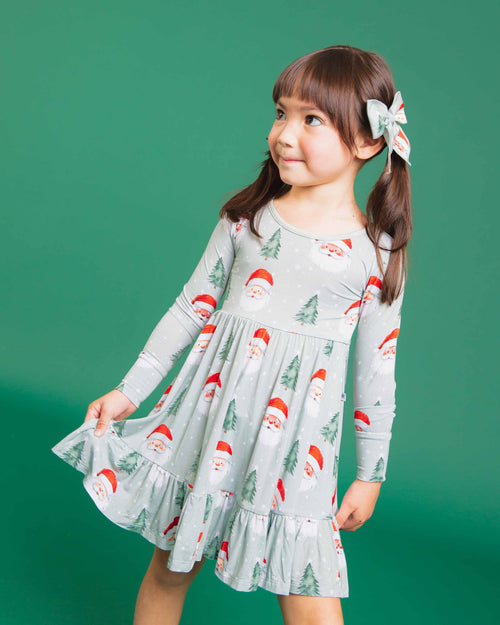 Baby Kids Bamboo Pajamas — Just BeClause Long Sleeve Dress & Shorts Set — Image 4