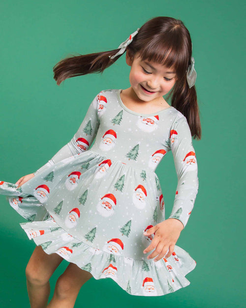 Baby Kids Bamboo Pajamas — Just BeClause Long Sleeve Dress & Shorts Set — Image 7