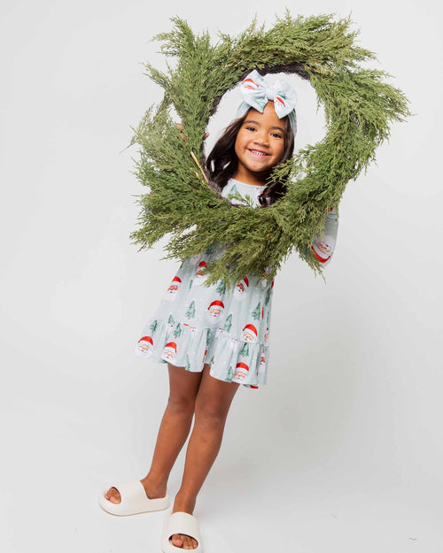 Baby Kids Bamboo Pajamas — Just BeClause Long Sleeve Dress & Shorts Set — Image 8