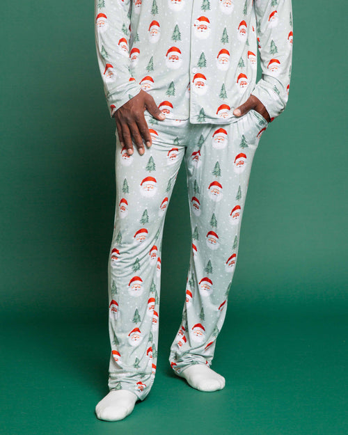 Baby Kids Bamboo Pajamas — Just BeClause Men's Collar Shirt & Pants Set — Image 4