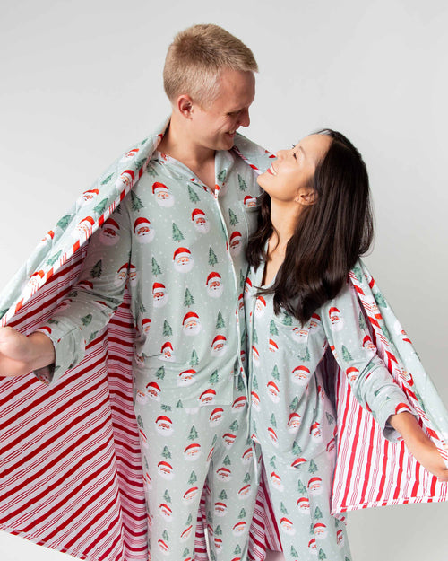 Baby Kids Bamboo Pajamas — Just BeClause Men's Collar Shirt & Pants Set — Image 8