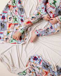 Baby Kids Bamboo Pajamas — Justice League™ Bum Bum Blanket — Image 1
