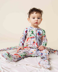 Baby Kids Bamboo Pajamas — Justice League™ Convertible Romper — Image 1