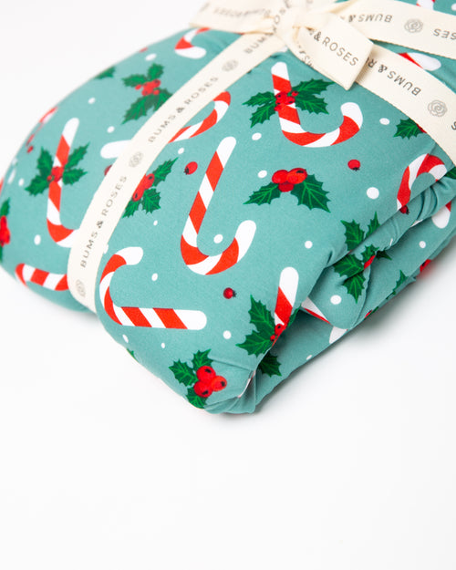 Baby Kids Bamboo Pajamas — Candy Cane Lane Bum Bum Blanket - Plush — Image 3