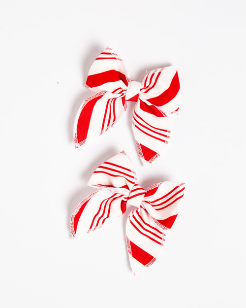 Baby Kids Bamboo Pajamas — Candy Cane Lane Woven Piggy Clip Set — Image 3