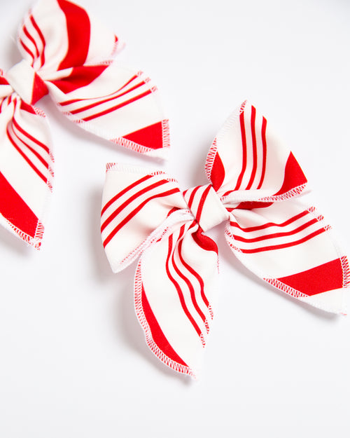 Baby Kids Bamboo Pajamas — Candy Cane Lane Woven Piggy Clip Set — Image 2