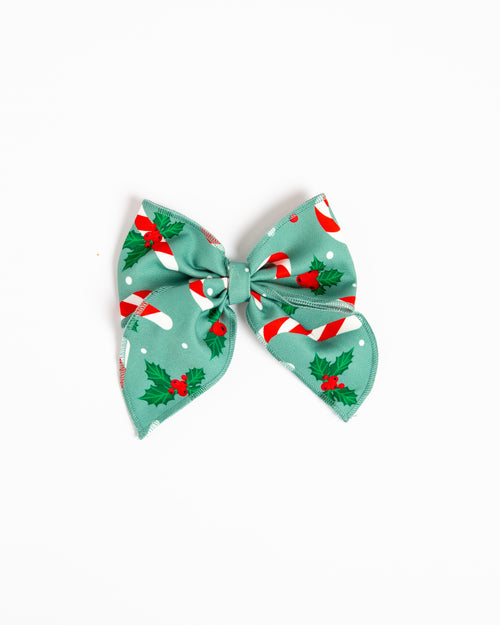 Baby Kids Bamboo Pajamas — Candy Cane Lane Woven Alligator Clip — Image 3
