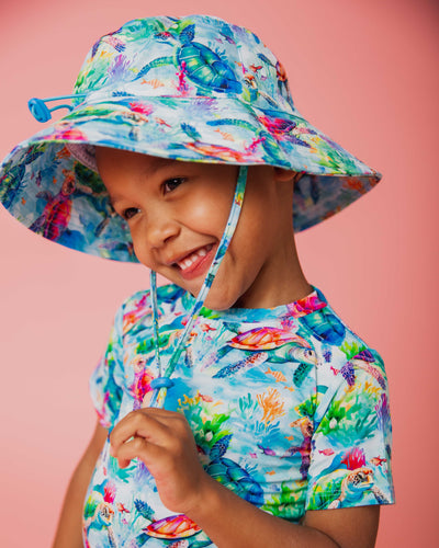 Baby Kids Bamboo Pajamas — The Turtle Package Bucket Hat — Image 1