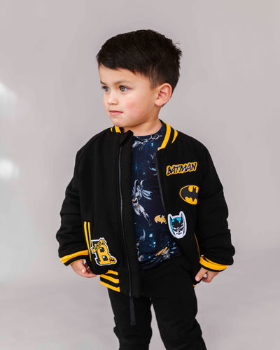 Bums & Roses - Baby & Kids Bamboo Pajamas - BATMAN™ Bomber Jacket - Image 1