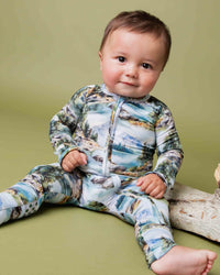 Baby Kids Bamboo Pajamas — Lake It Easy Convertible Romper — Image 1