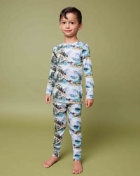 Baby Kids Bamboo Pajamas — Lake It Easy Long Sleeve Pajama Set — Image 1