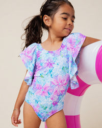 Lei'd Back Ruffle Sleeve One Piece Swimsuit