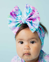 Baby Kids Bamboo Pajamas — Lei'd Back Biggie Bow — Image 1