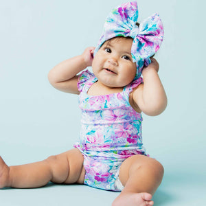 Baby Kids Bamboo Pajamas — Lei'd Back Bubble Romper — Image 1