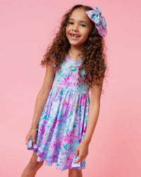 Baby Kids Bamboo Pajamas — Lei'd Back Cap Sleeve Dress & Shorts Set — Image 1