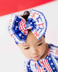 Baby Kids Bamboo Pajamas — Liberty Belle Biggie Bow — Image 1
