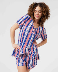 Baby Kids Bamboo Pajamas — Liberty Belle Women's Short Sleeve & Shorts Pajama Set — Image 1