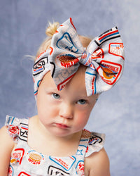 Baby Kids Bamboo Pajamas — Lil' Patch of America Biggie Bow — Image 1