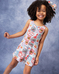 Baby Kids Bamboo Pajamas — Lil' Patch of America Sleeveless Twistback Dress — Image 1