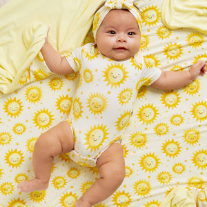 Baby Kids Bamboo Pajamas — Little Sunshine Bodysuit — Image 1