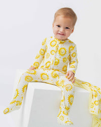 Baby Kids Bamboo Pajamas — Little Sunshine Footie — Image 1