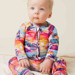 Baby Kids Bamboo Pajamas — Long Time No Sea Convertible Romper — Image 1
