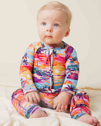 Baby Kids Bamboo Pajamas — Long Time No Sea Convertible Romper — Image 1