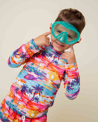 Baby Kids Bamboo Pajamas — Long Time No Sea Long Sleeve Rash Guard — Image 1