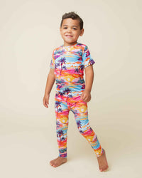 Baby Kids Bamboo Pajamas — Long Time No Sea Short Sleeve Pajama Set — Image 1