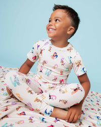 Baby Kids Bamboo Pajamas — Looney Tunes™ Short Sleeve Pajama Set — Image 1