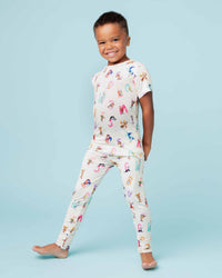 Baby Kids Bamboo Pajamas — Looney Tunes™ Short Sleeve Pajama Set — Image 1